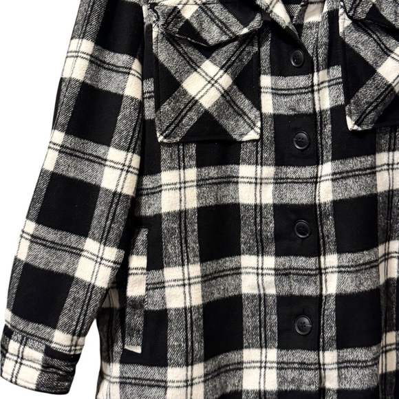 Women’s Plaid Shacket Black White Checkered Size XXL - Picture 4 of 8